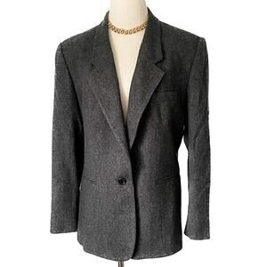 Vintage Evan Picone 100% wool single breasted blazer jacket size large L